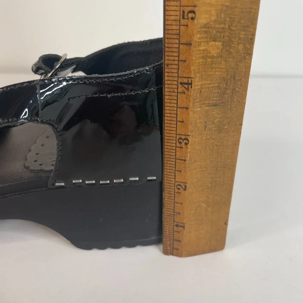 Hanna Andersson Black Mary Janes Shoes Chunky Heel Size 40 Cosplay Snowflakes - Picture 9 of 9